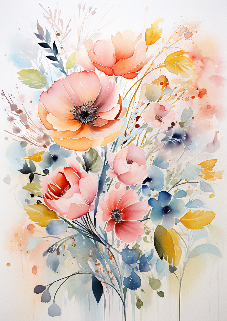 Delicate floral aquarelle invitation design