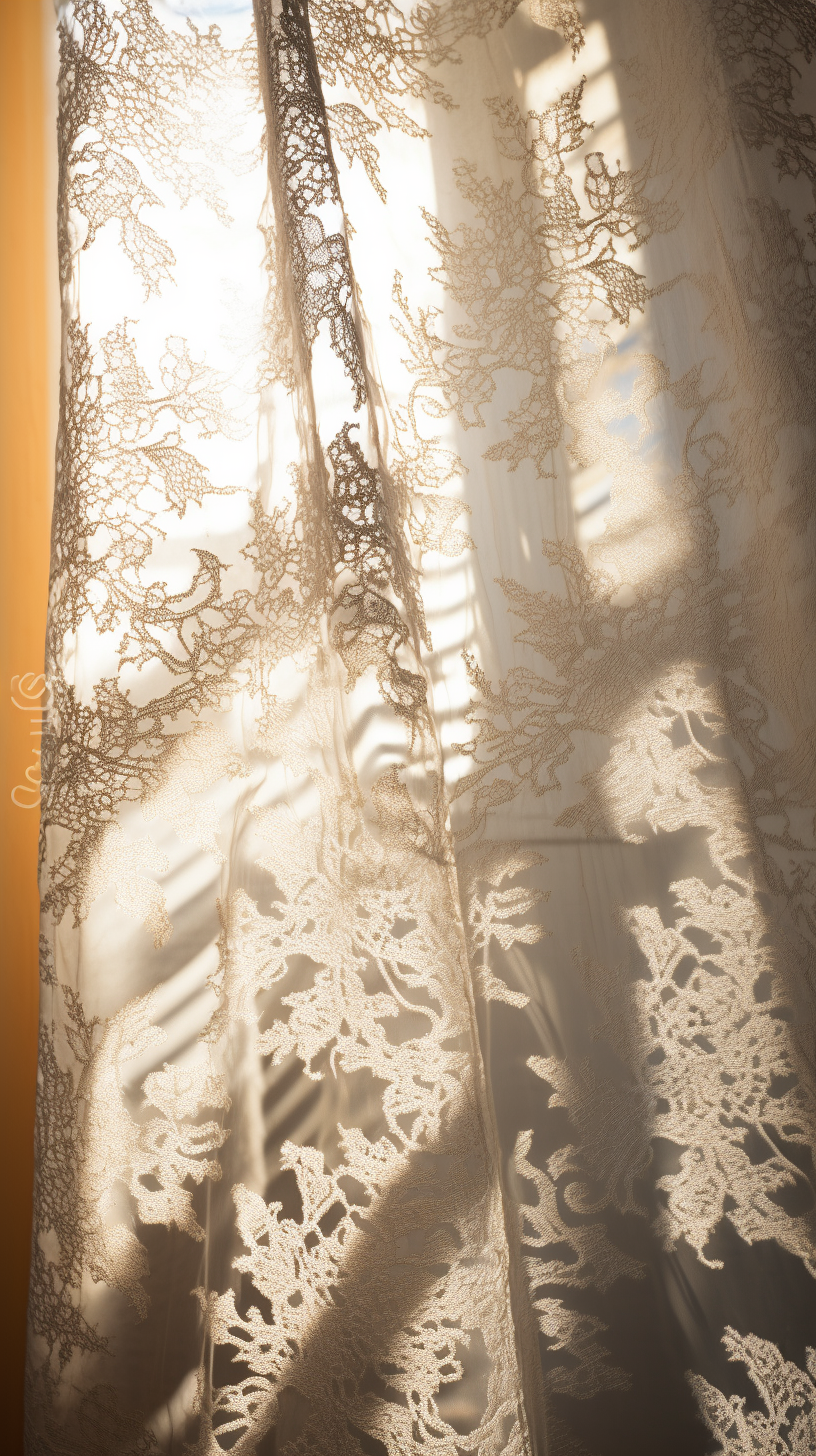 Lace curtain shadow from window