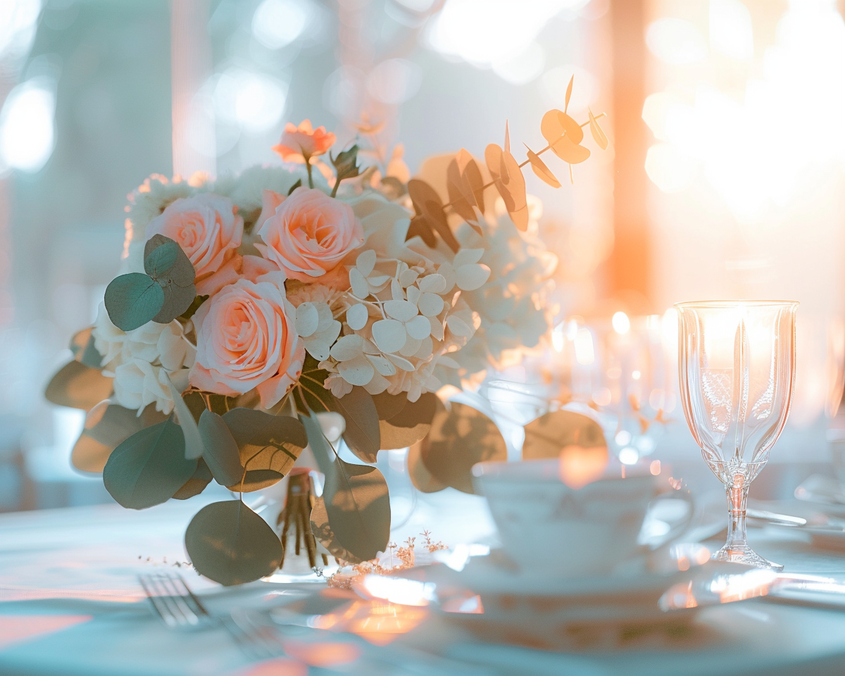 Elegant wedding dinner setup