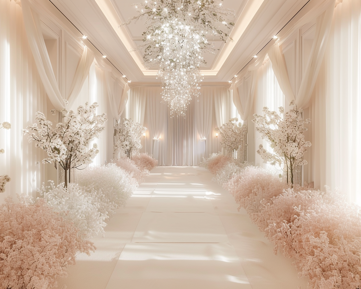 Wedding hall with bright mood