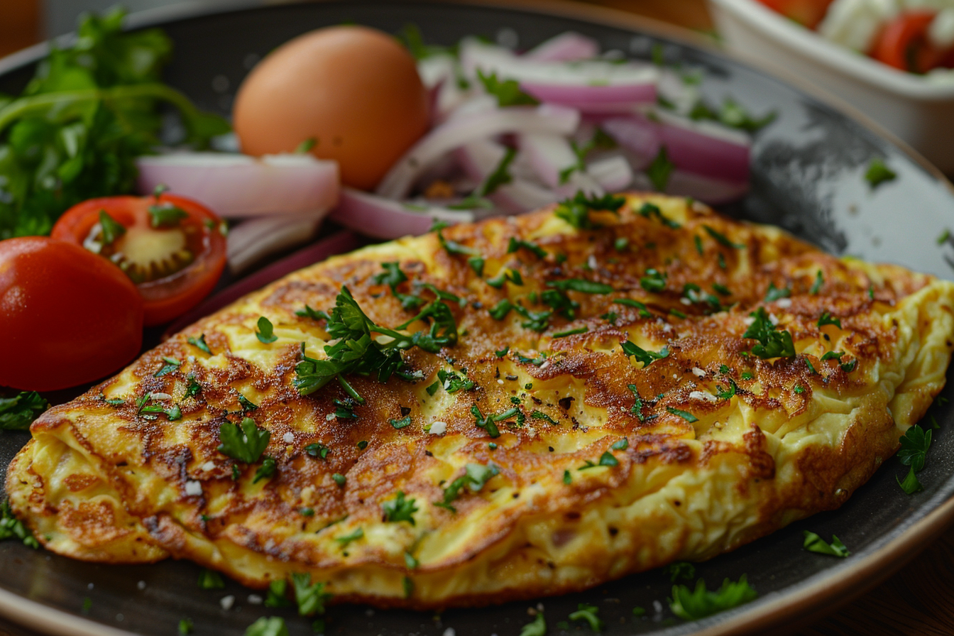 Delicious onion omelette image