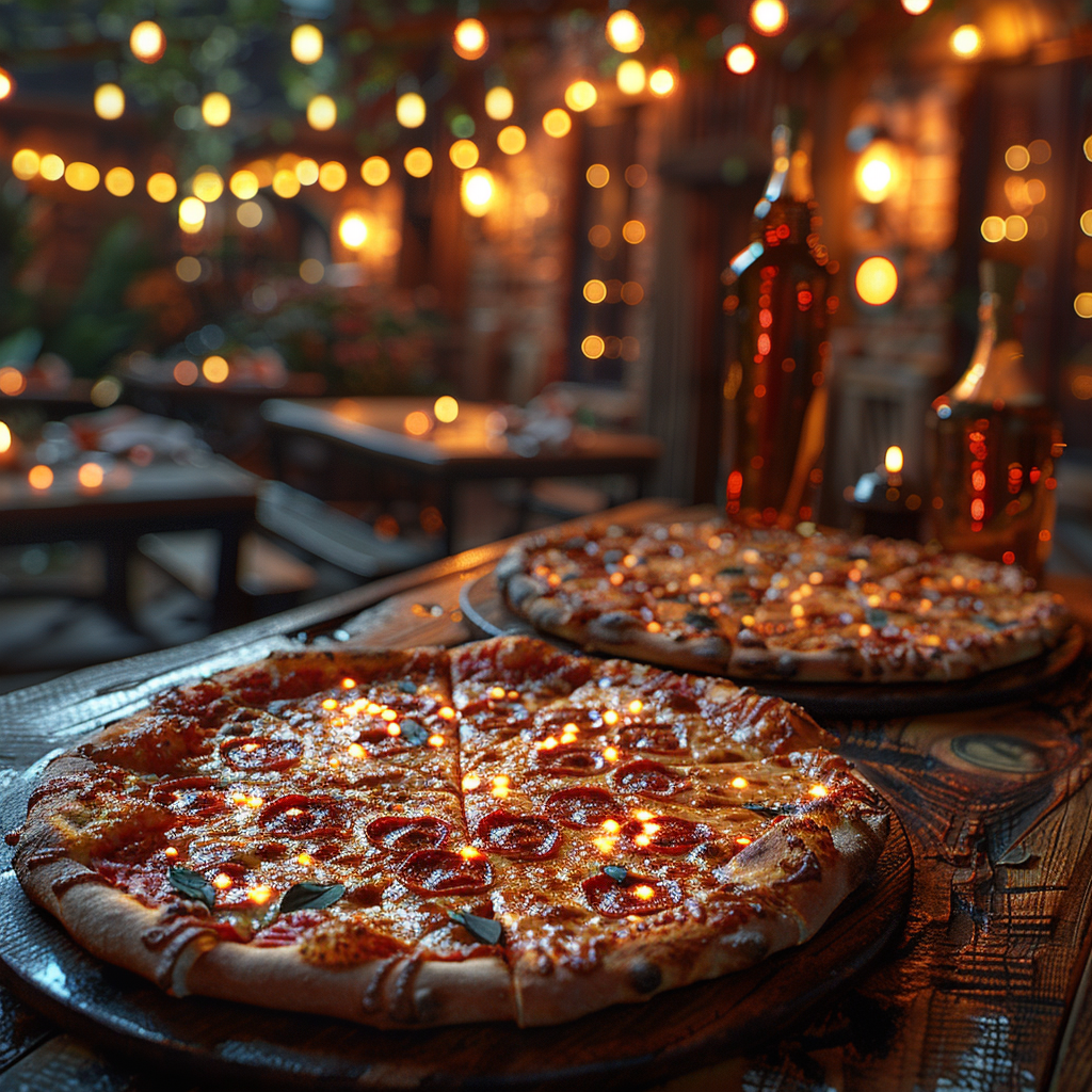 Two Delicious Pizza on Table