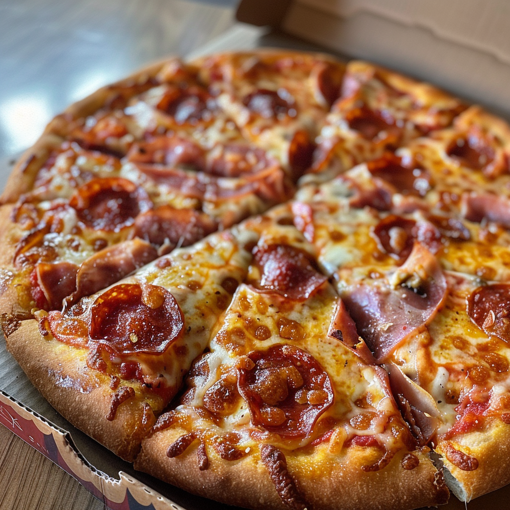 Delicious pizza slices close-up