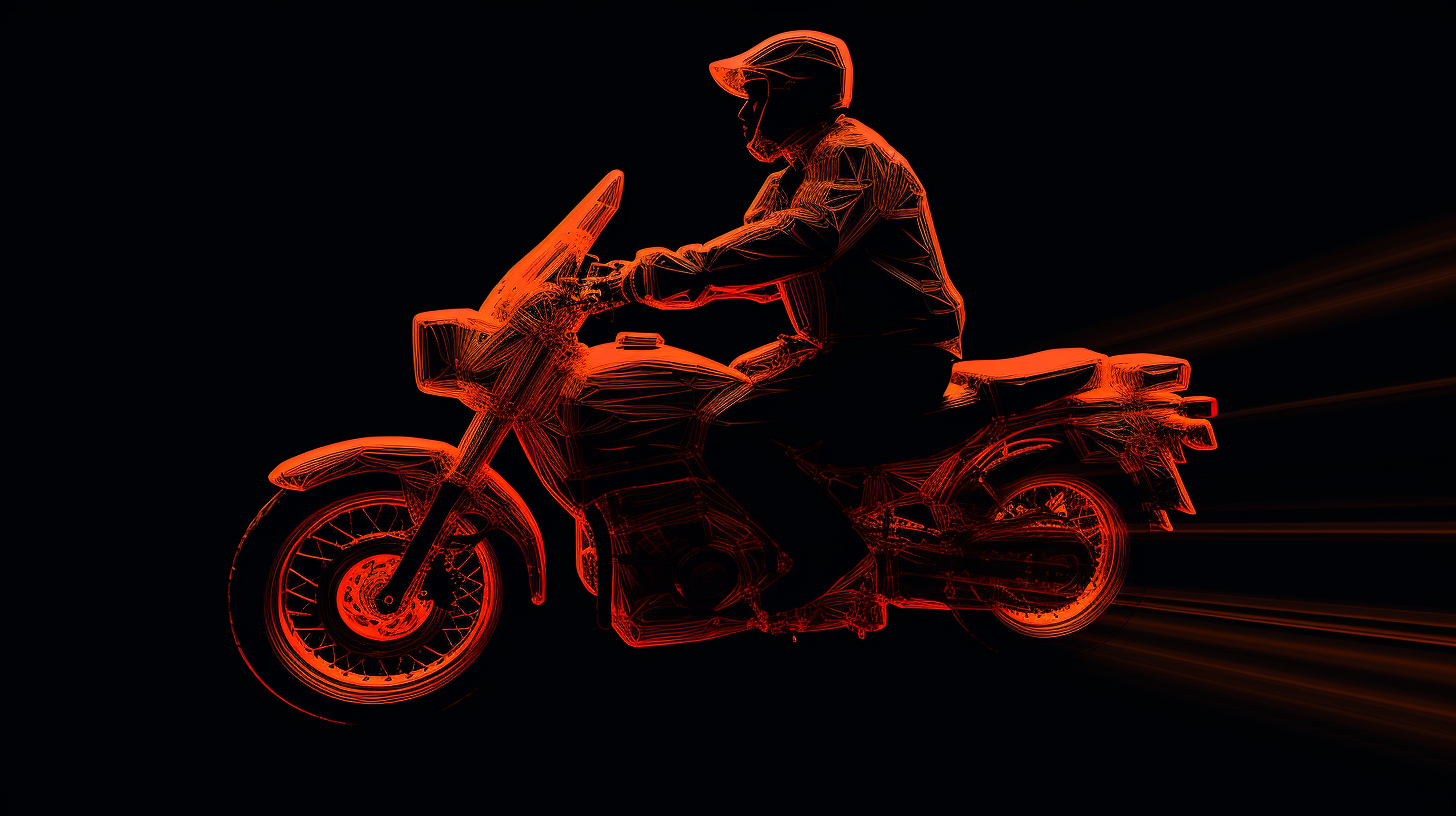 Delivery Boy on Bike with Thermal Camera