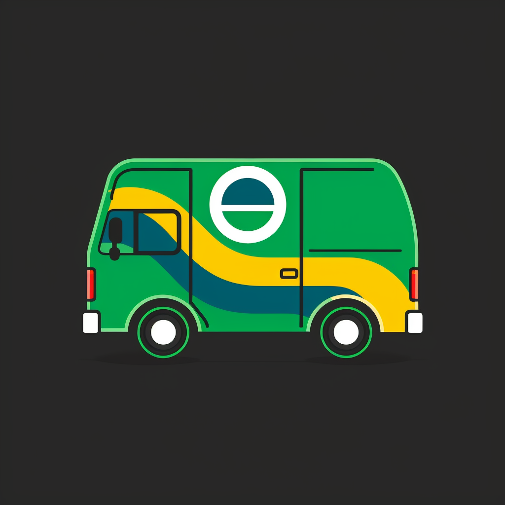 Stylish Delivery Company Icon with Brazilian Flag Palette