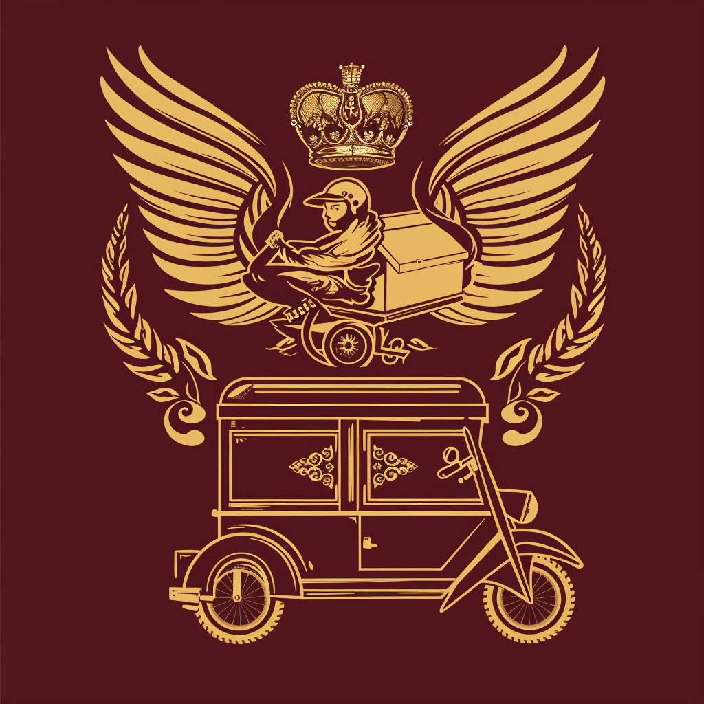 delivery icon on burgundy background