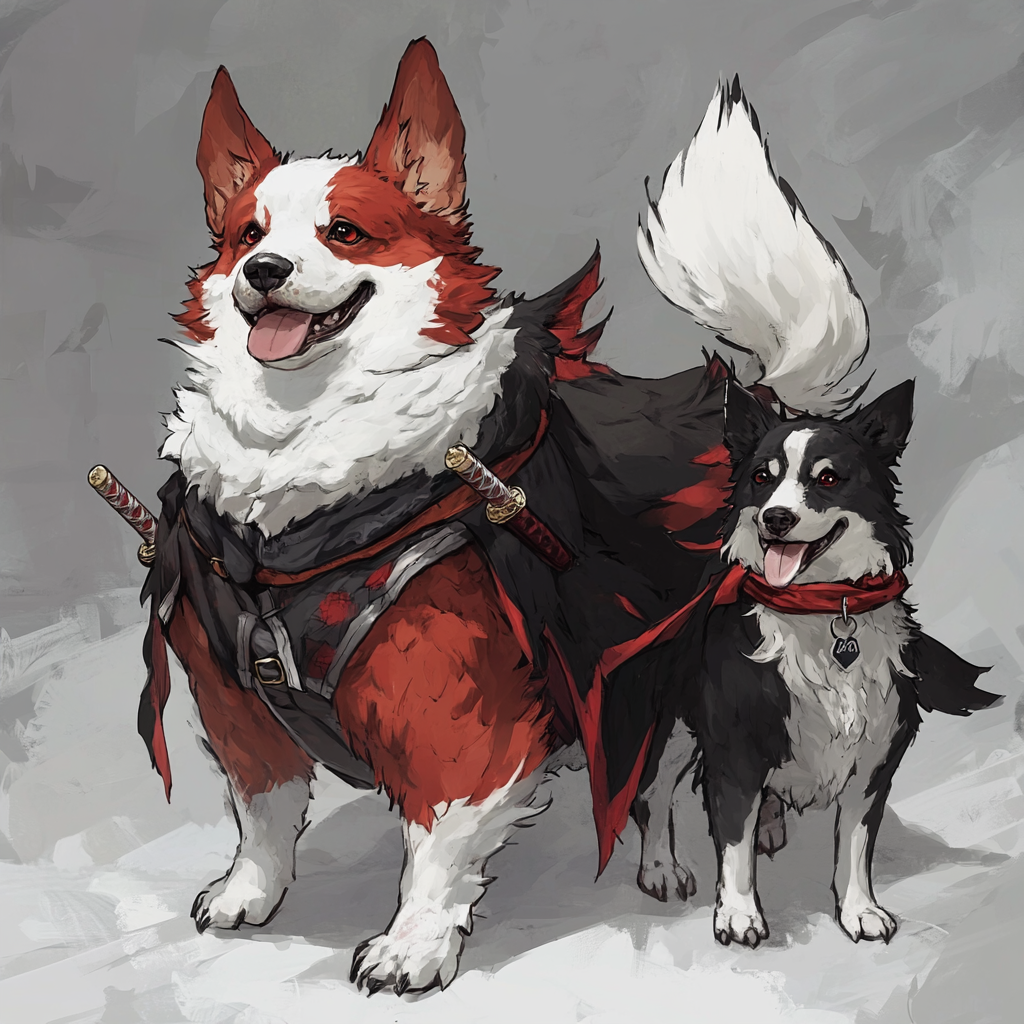 Cute Demon Slayer Corgi Border Collie