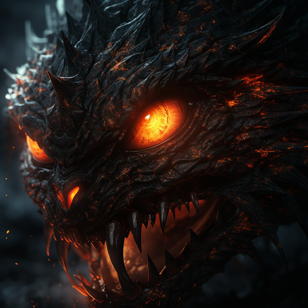 Close-up of Fiery Eye Demon