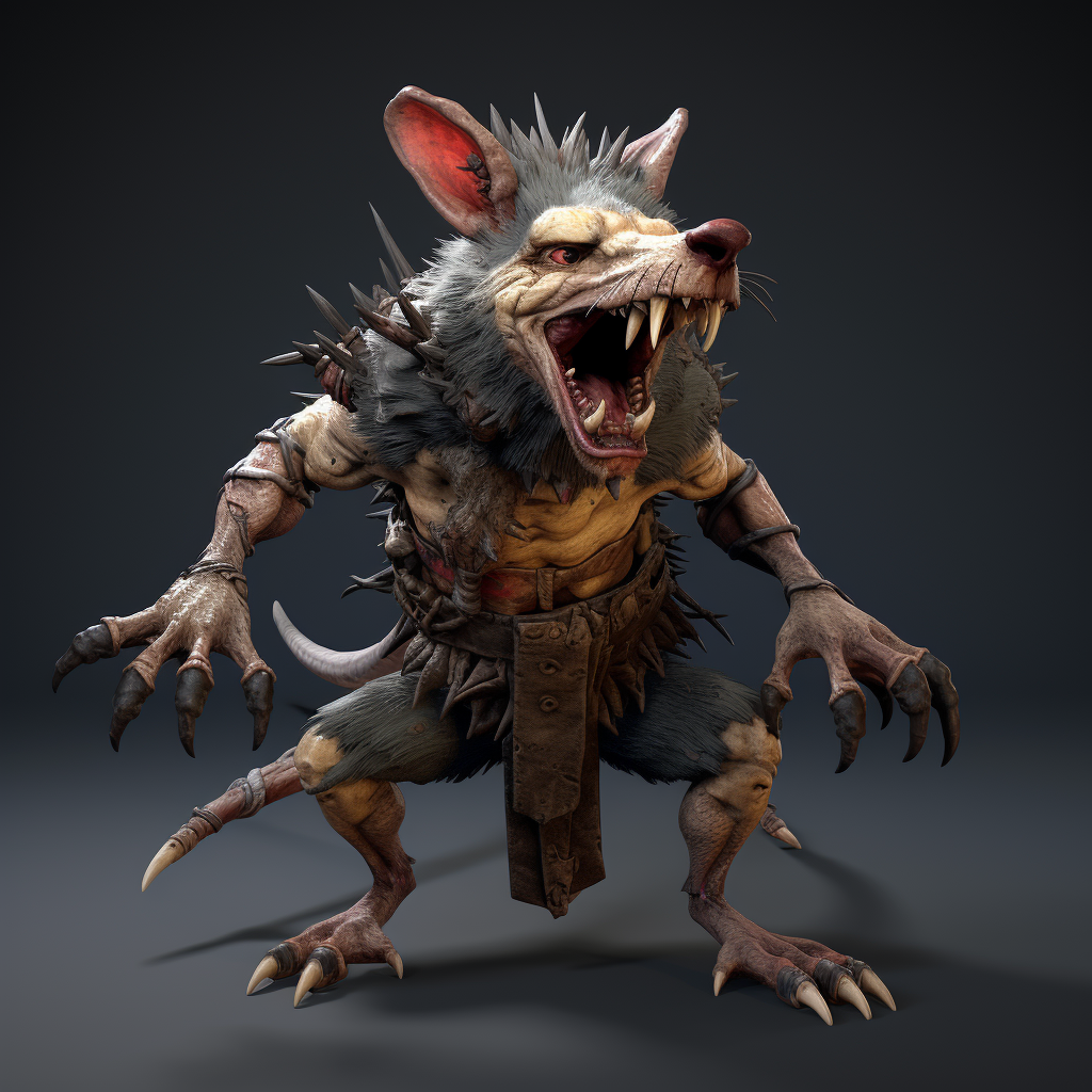 Demonic fantasy rat 3D model