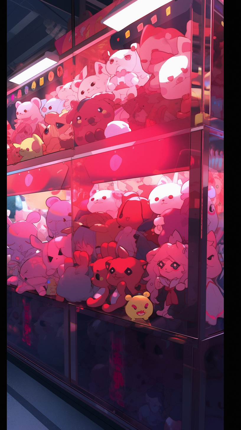 Cute demonic plushies in claw machine