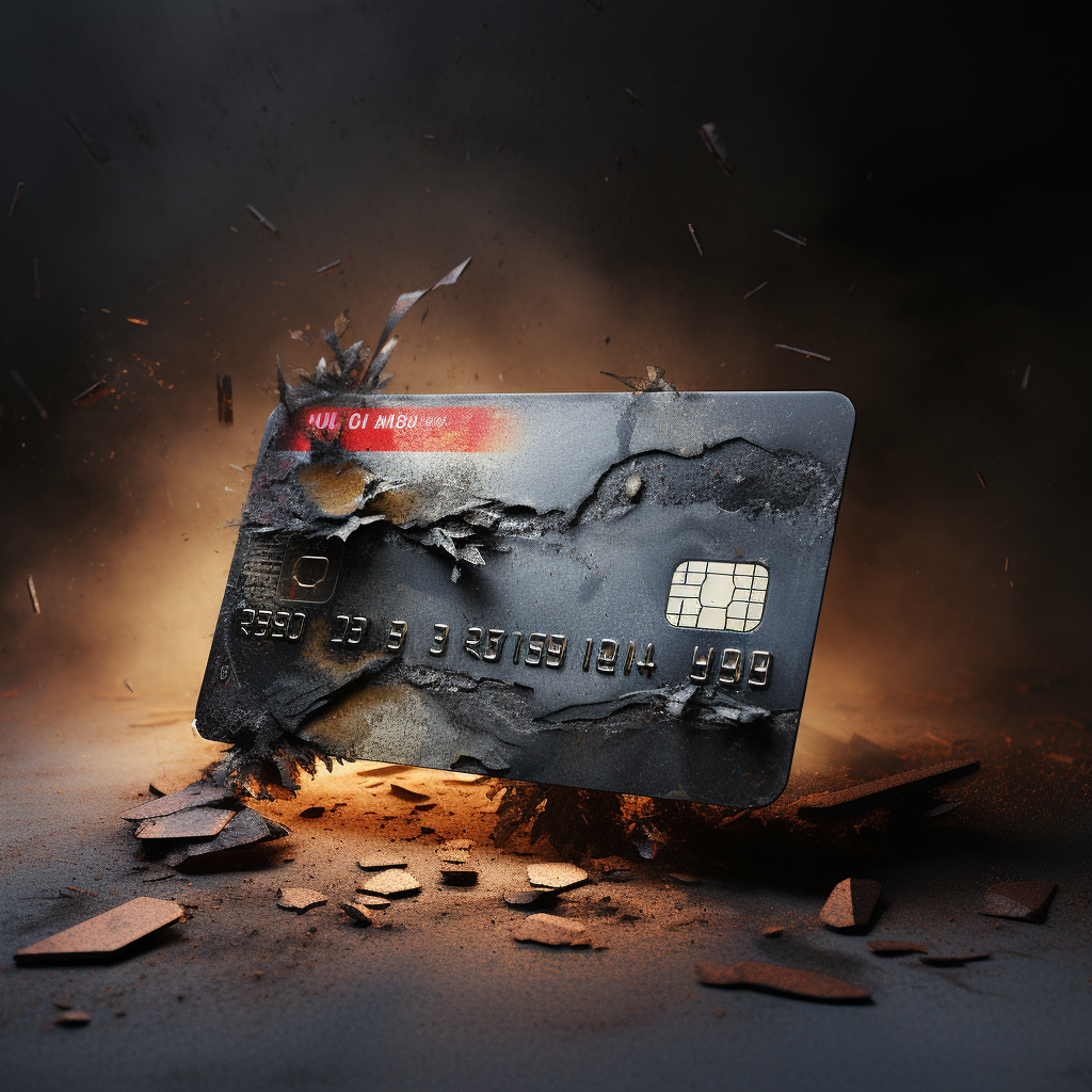 Close-up of a denied credit card