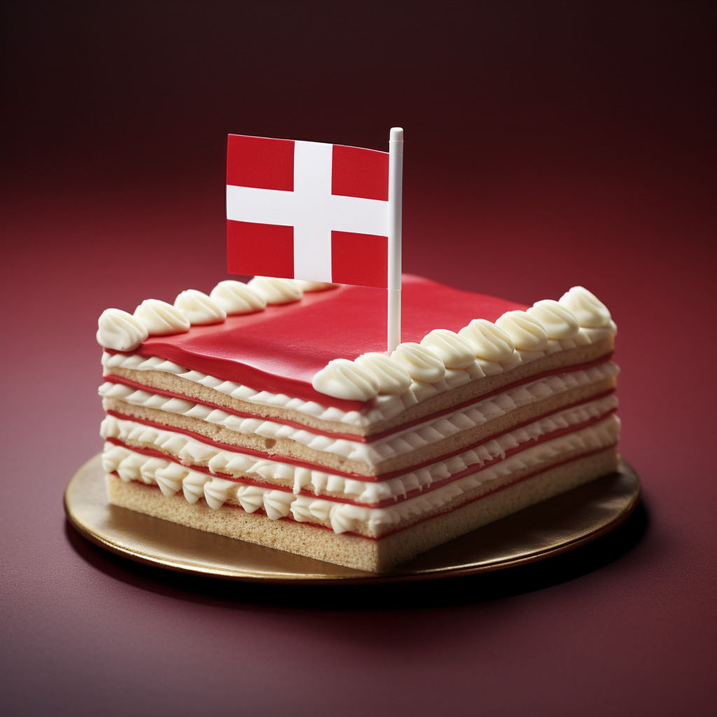 Delicious Danish flag-themed cake