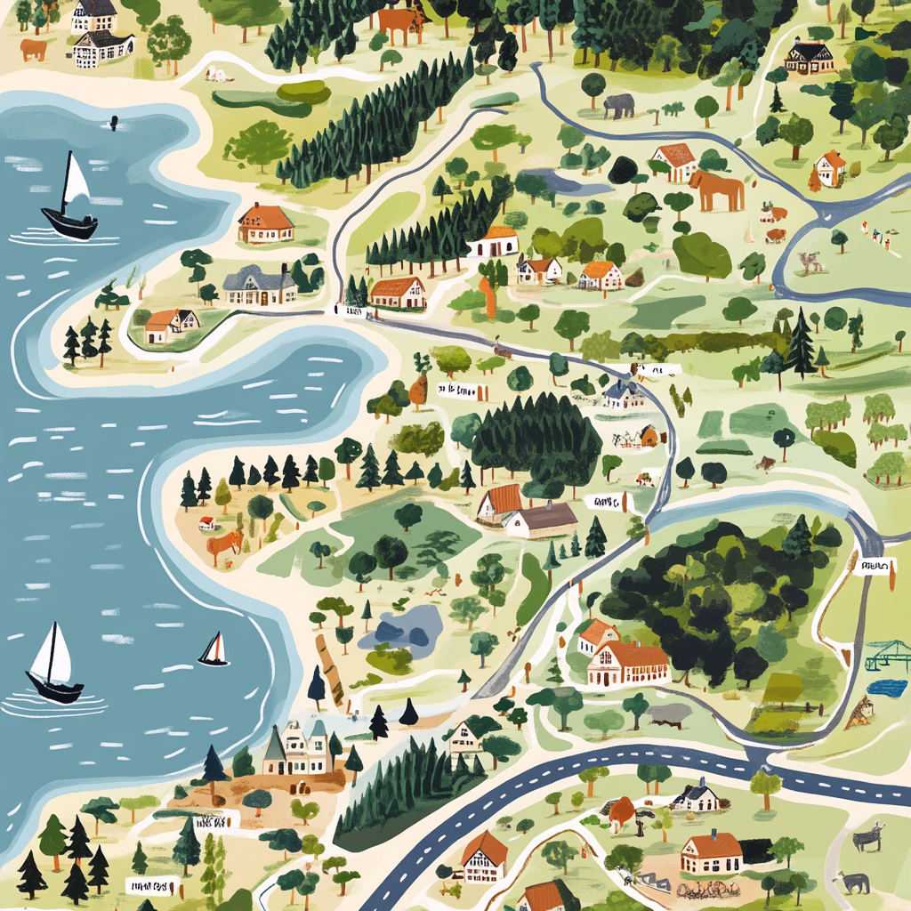 Detailed Map Dronninglund Forest Denmark