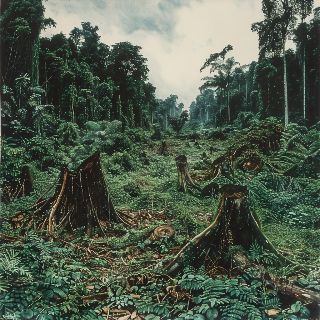 Jungle trees stumps image