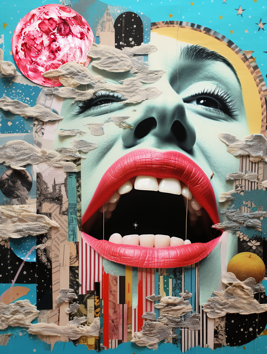 Collage depicting dentist and moon