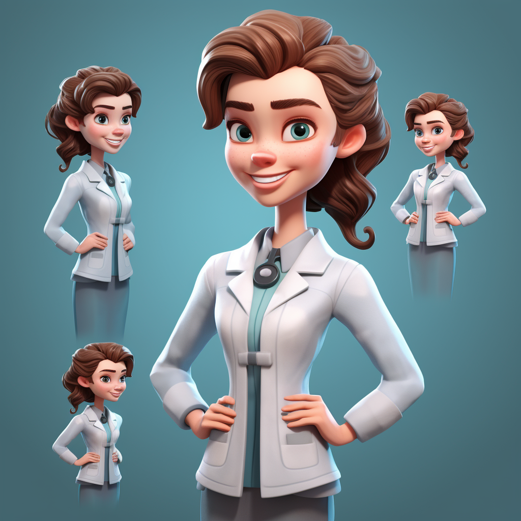 Dentist woman game character