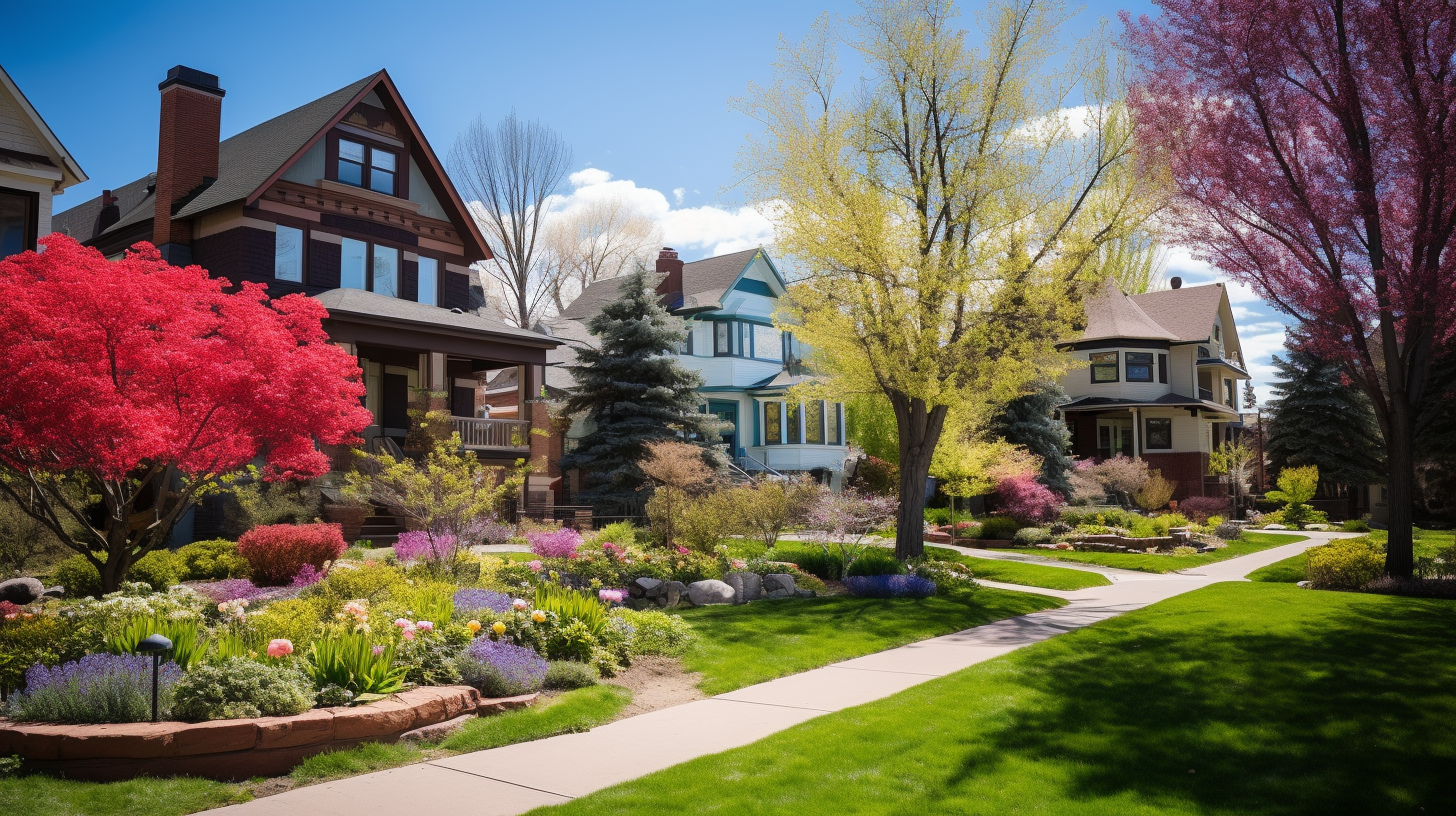 Charming Denver neighborhood with houses