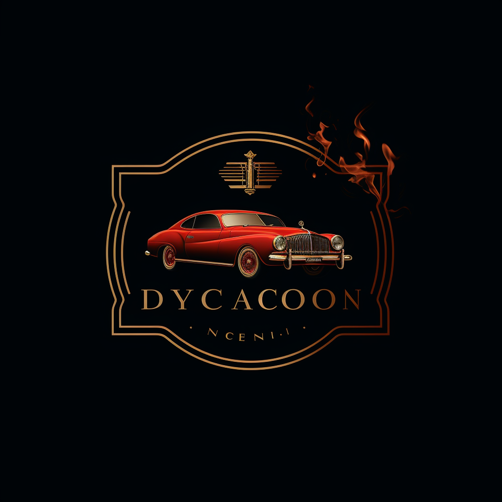 Luxury brand logo with cigars, suits, and cars