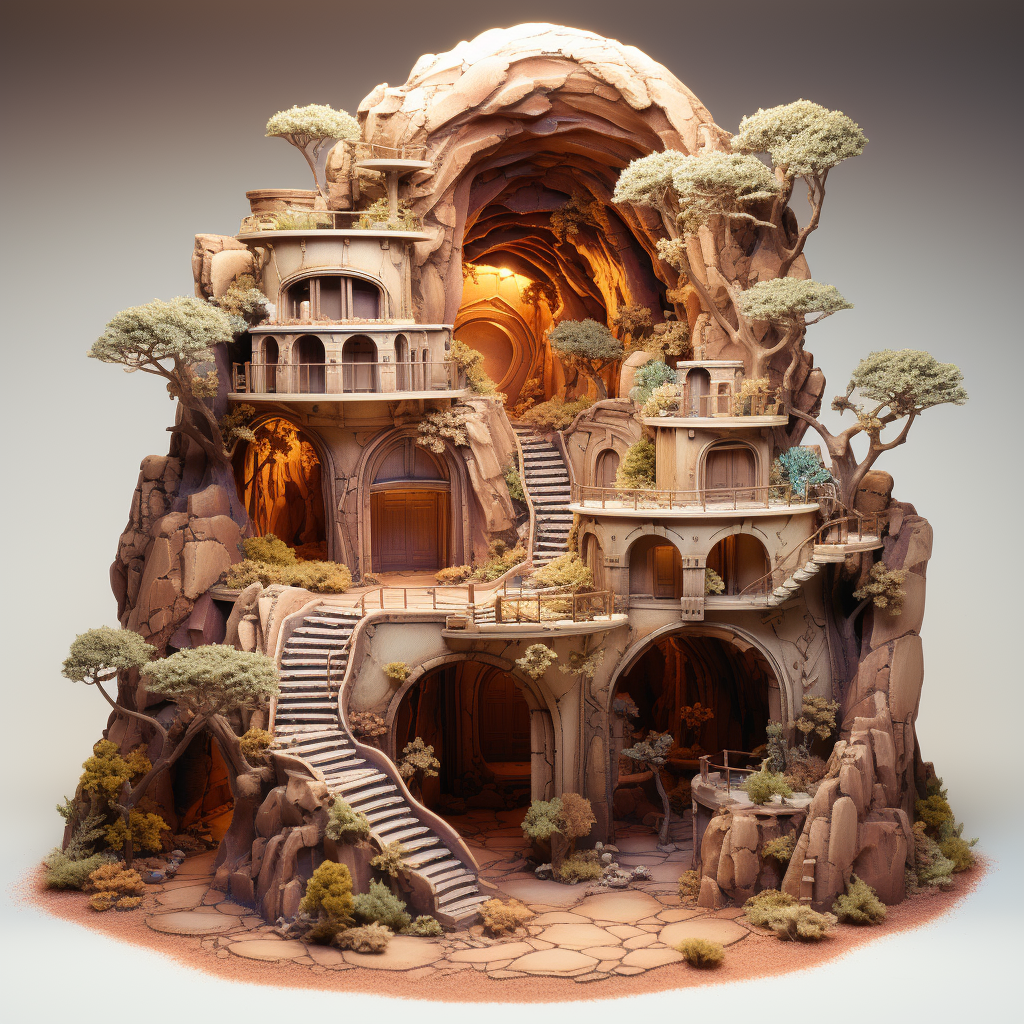 Beautiful fairy sand desert tree house