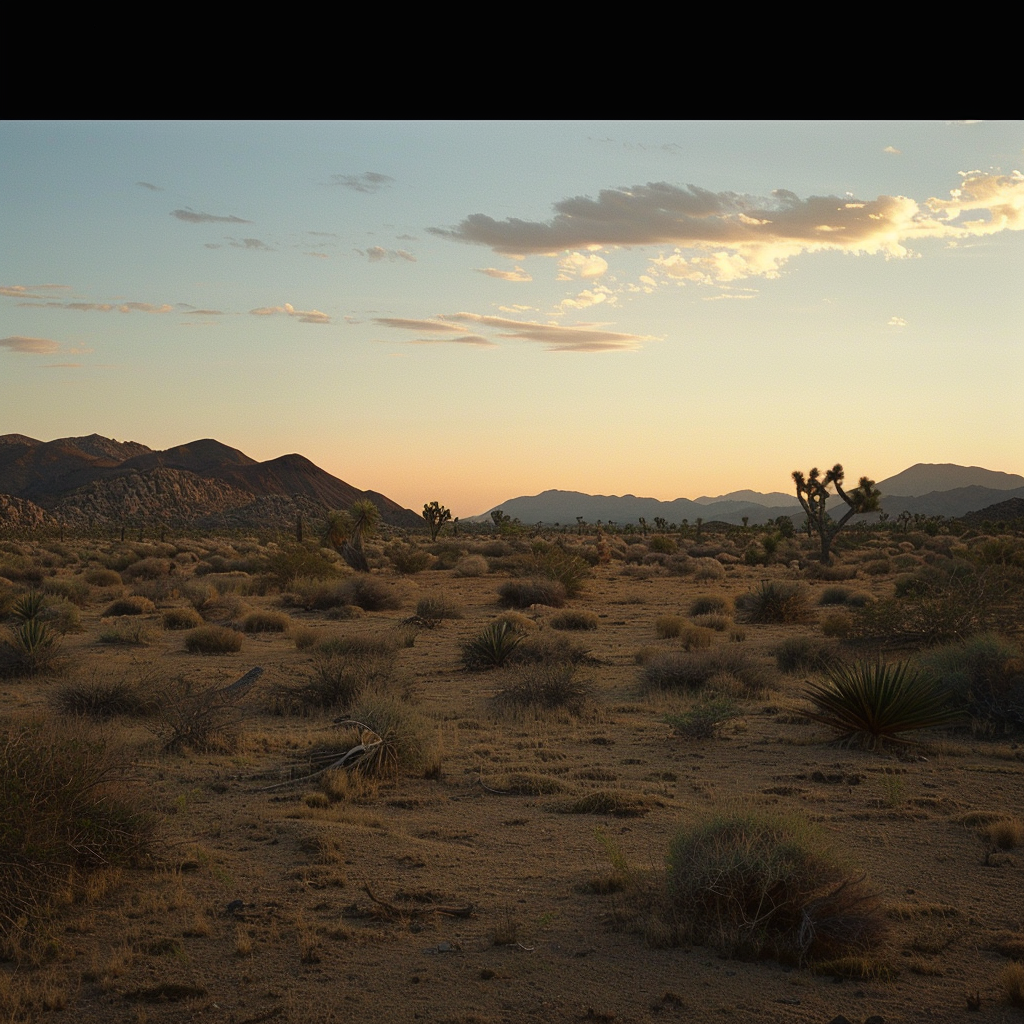 Desert Landscape at Dusk