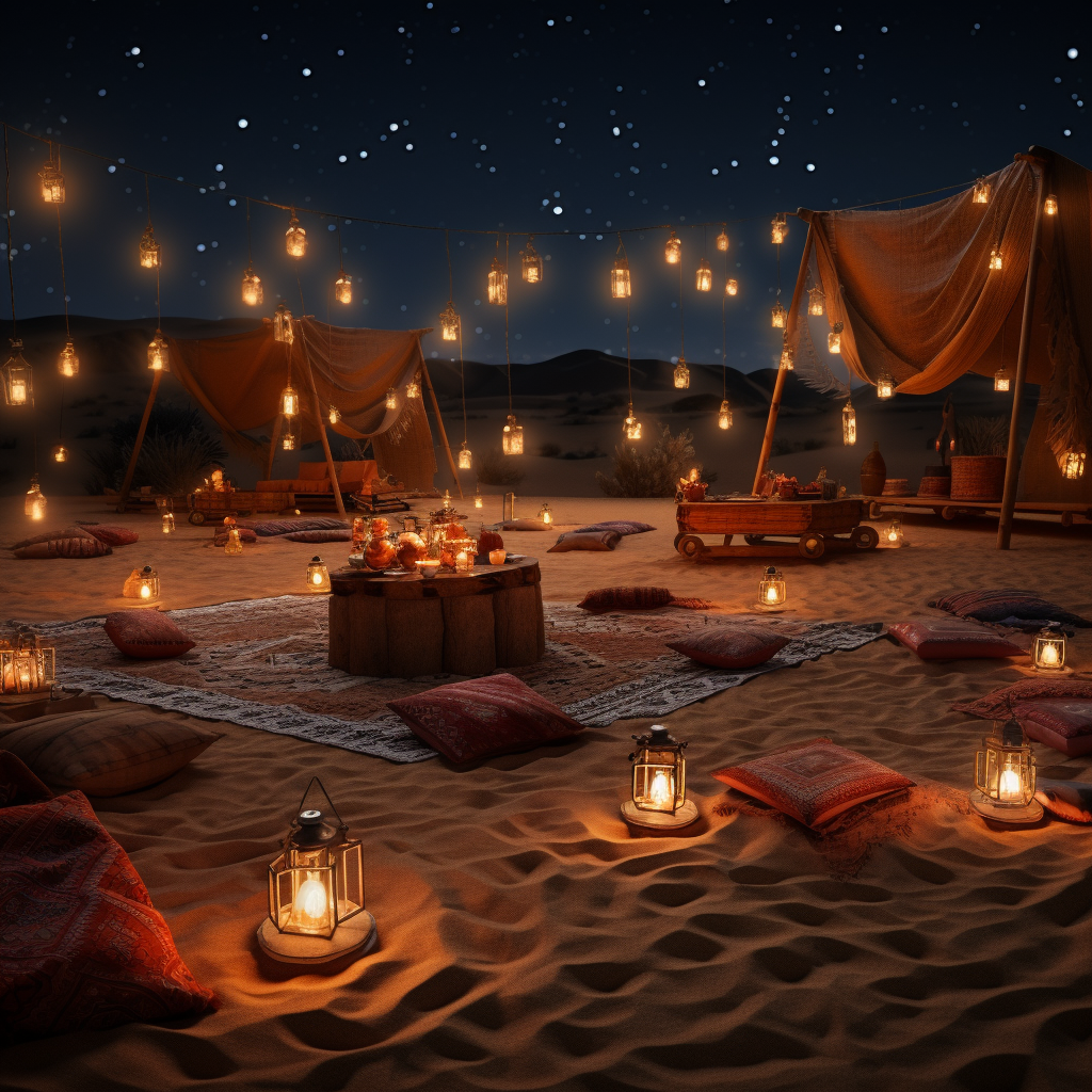 Mesmerizing Desert Night with Bonfire