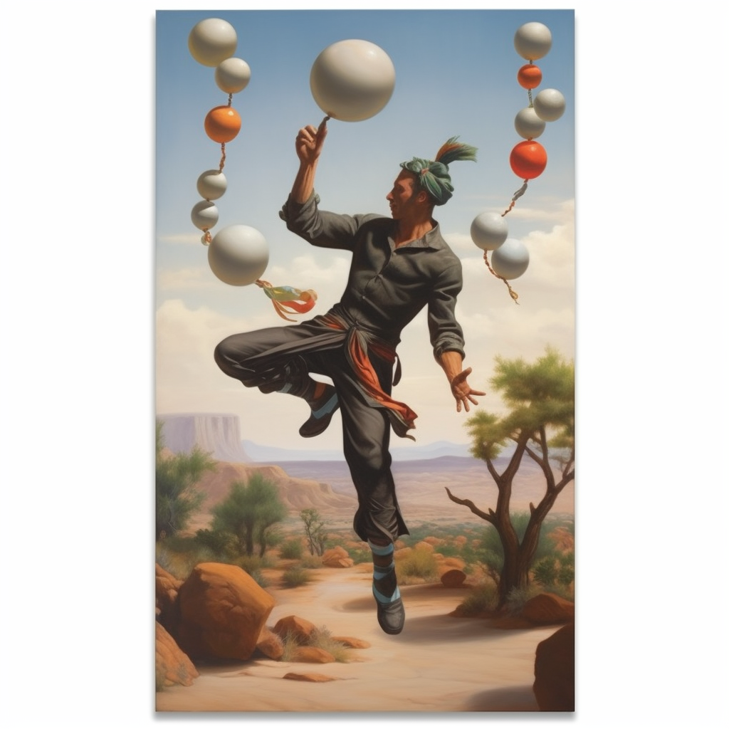 Juggling with Floating Sand in Desert Oasis