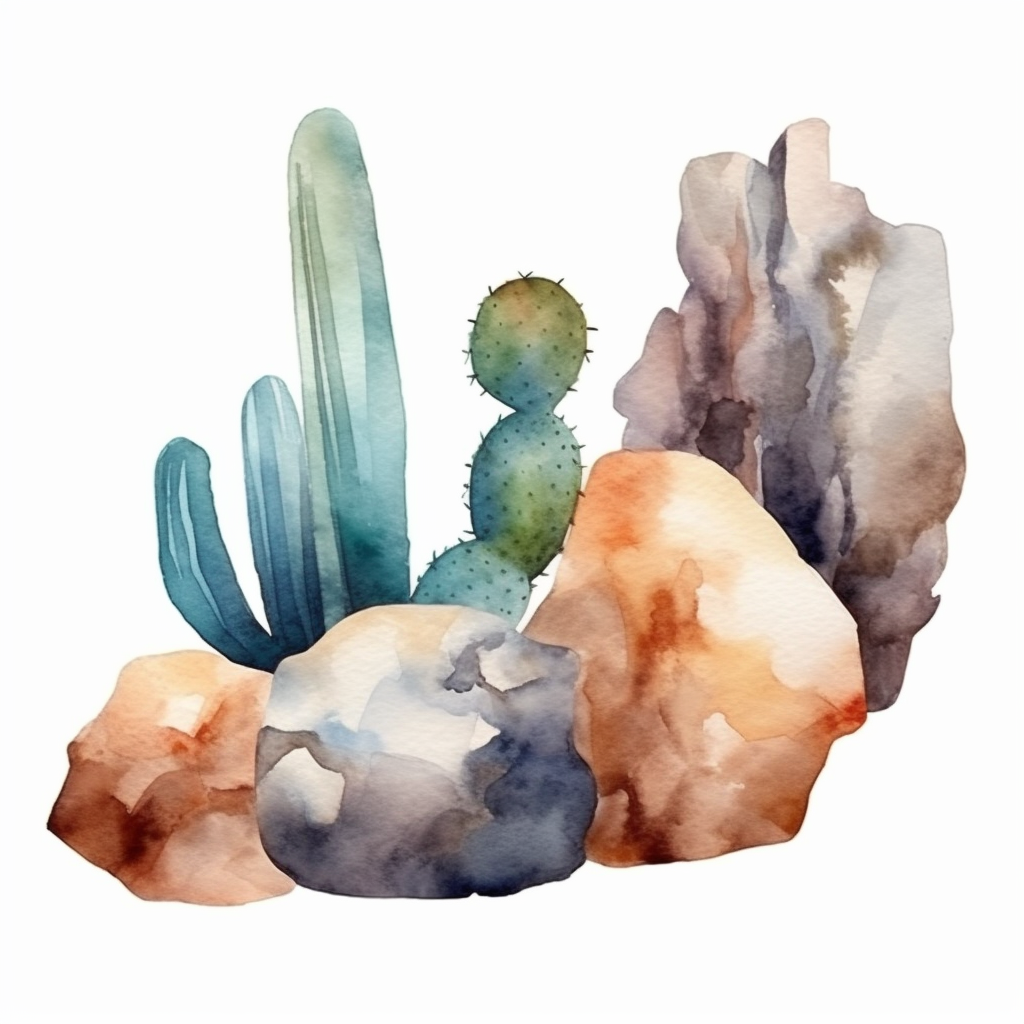 Alcohol Ink Desert Rocks Watercolor Pattern