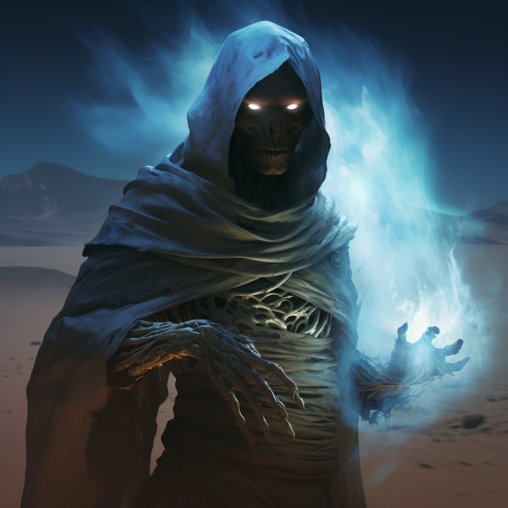 Ghost specter in desert ruins