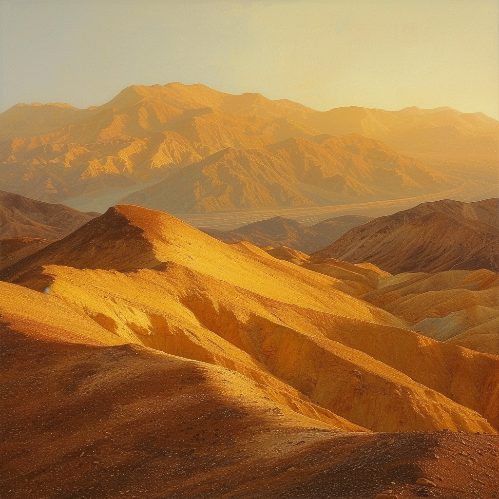 Desert Sandy Mountains in Golden Light