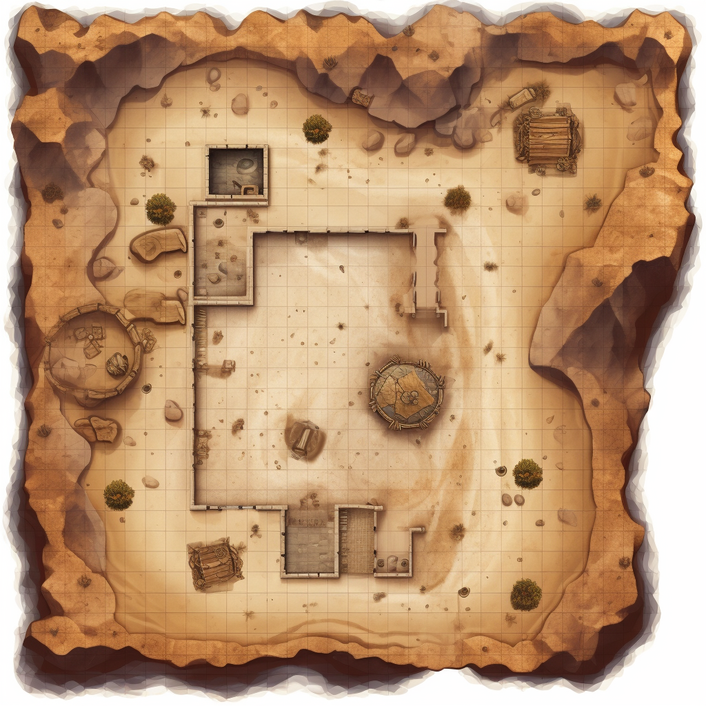 Desert tomb DnD battle map