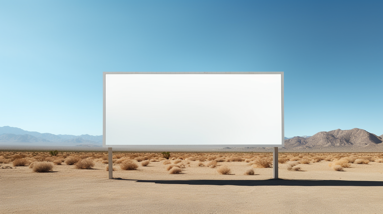 Blank billboard in the desert