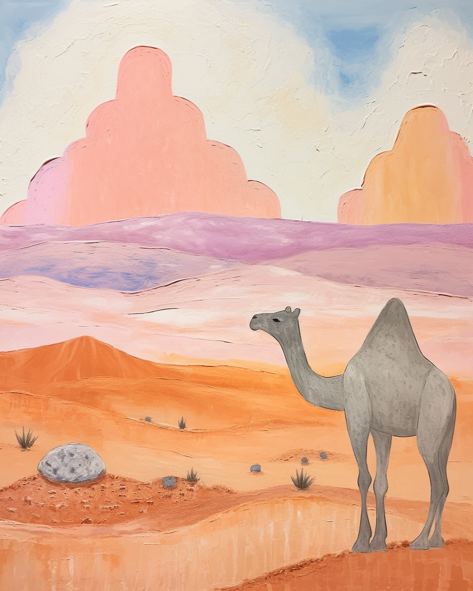 Desert Camel in Milton Avery Style