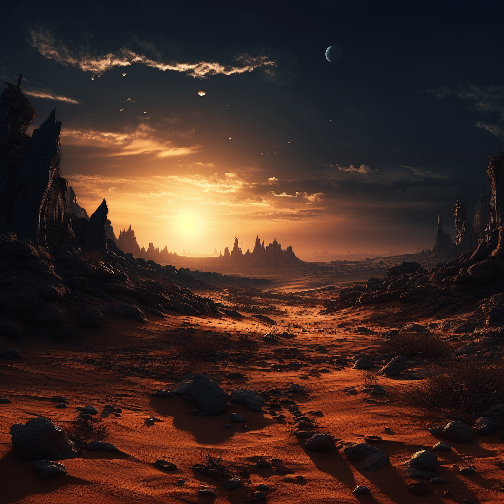 Desert Sand Surroundings Pitch Black Concept Art