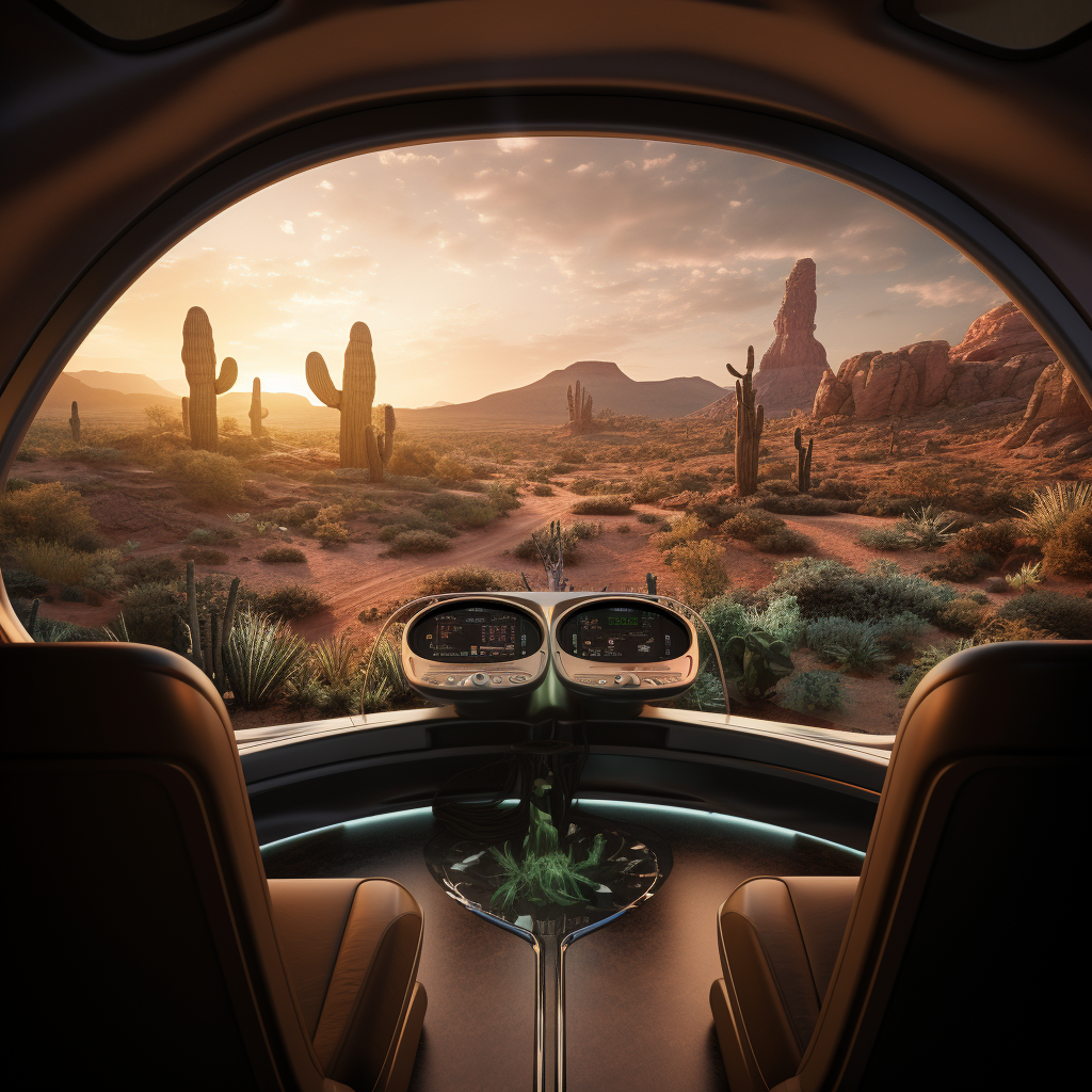 Inside UFO with Desert View