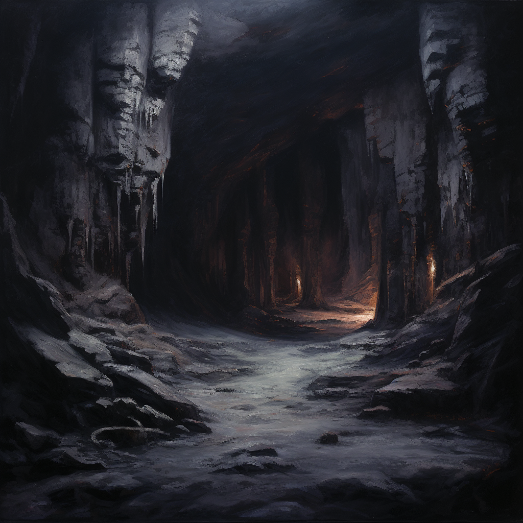 Winter cavern night painting masterpiece ?️