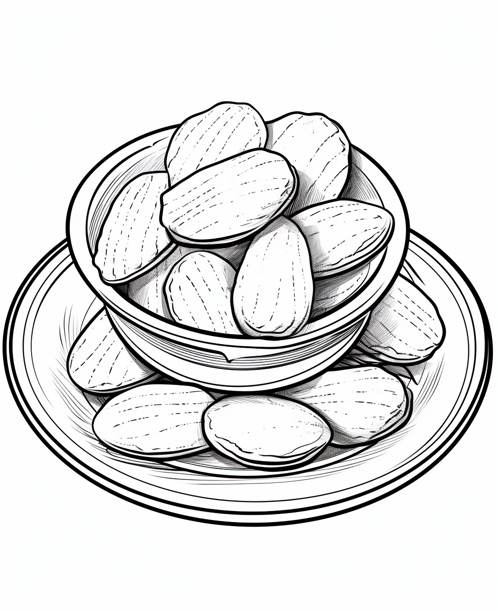 Cartoon-style dessert Madeleines on a plate