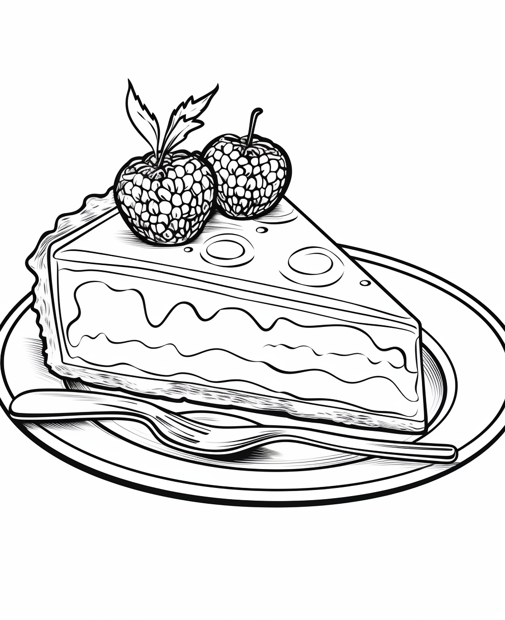 Cartoon slice of pie coloring page