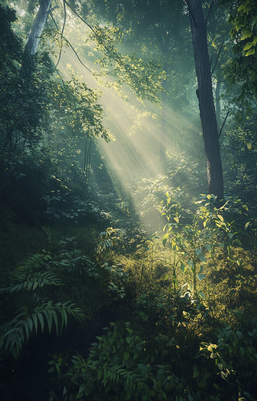 8K Forest Landscape Magical Light