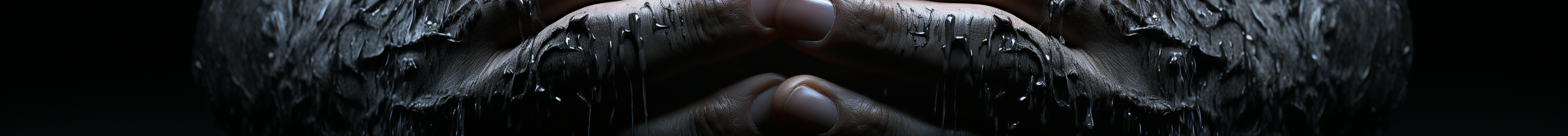 Detailed portrait of black creepy hands