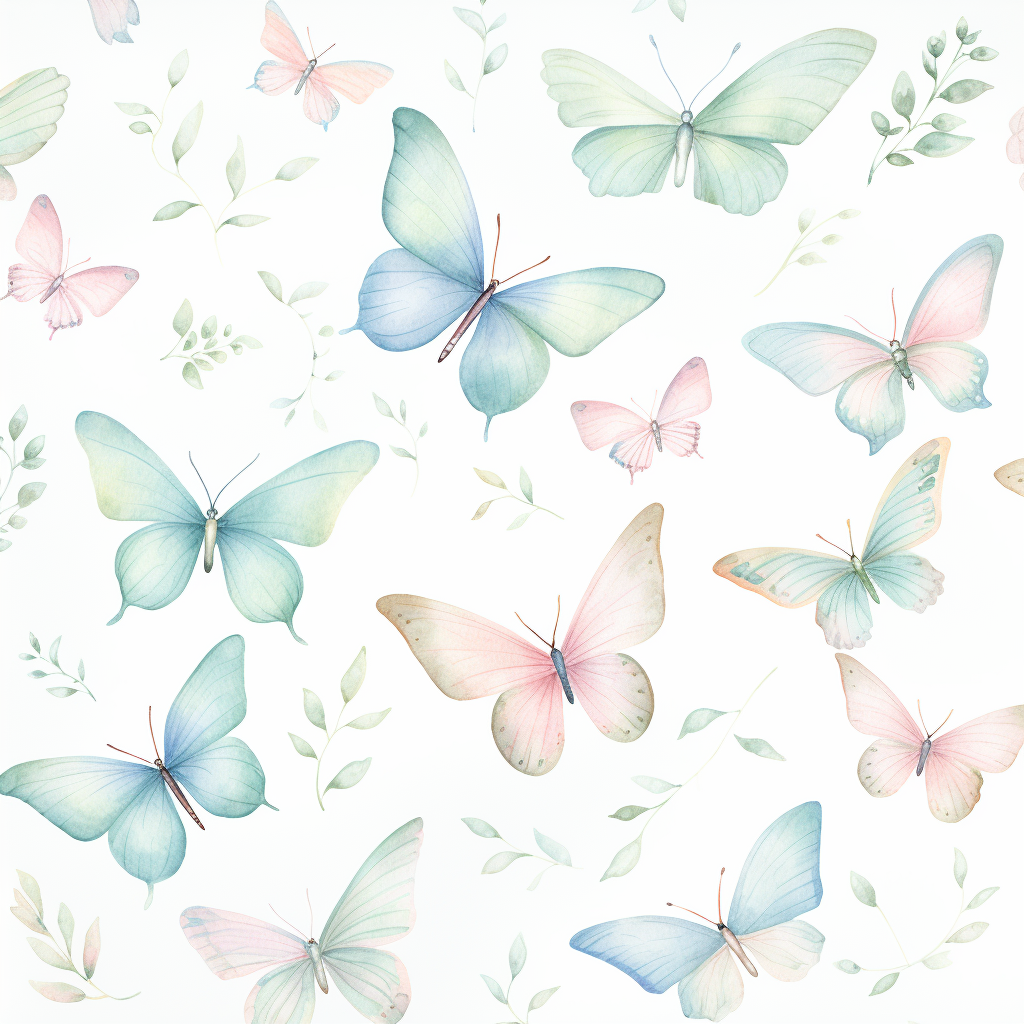 Beautiful butterflies in soft color flight