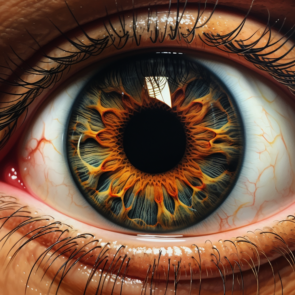 Detailed hyper-realistic eye with Dürer style