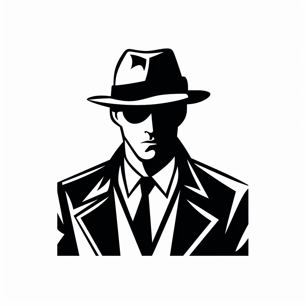 Detective Vector Sticker in Black and White