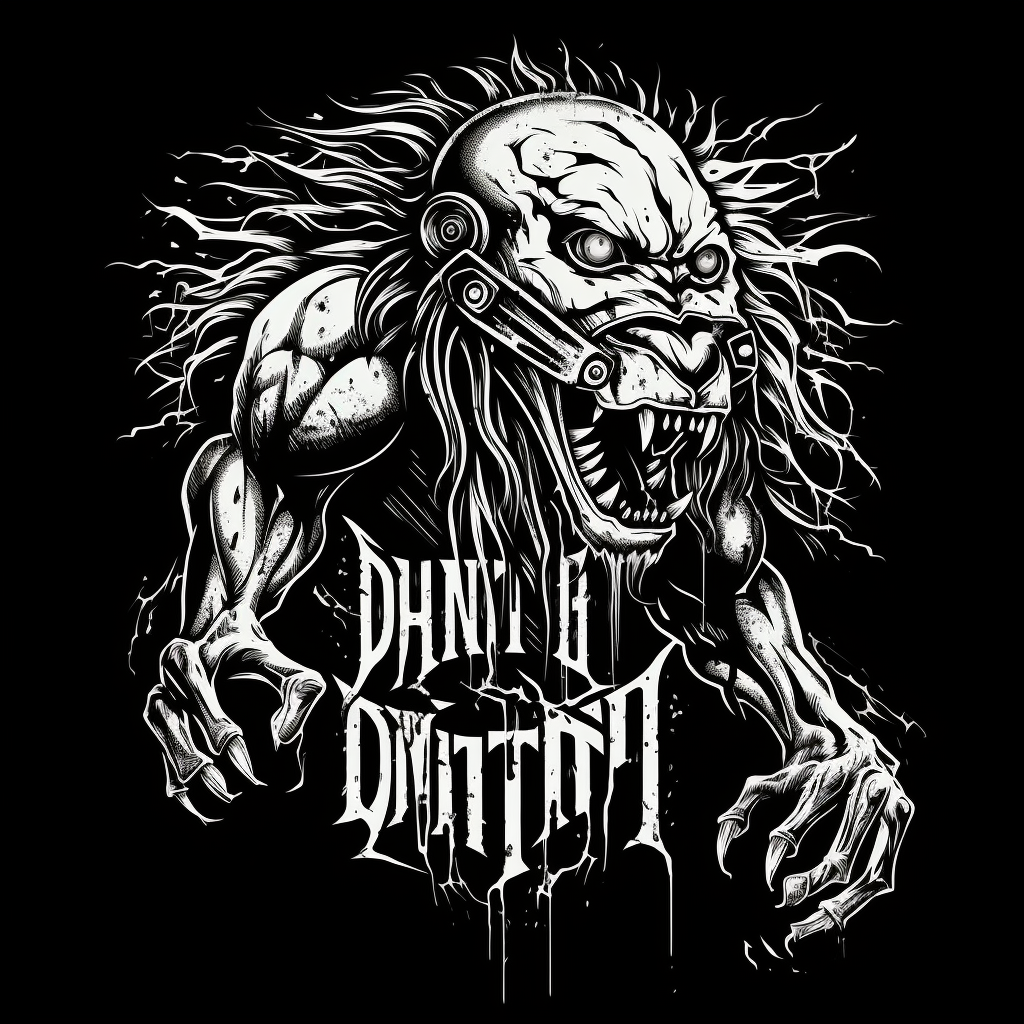 Detroit Lions death metal band logo typography