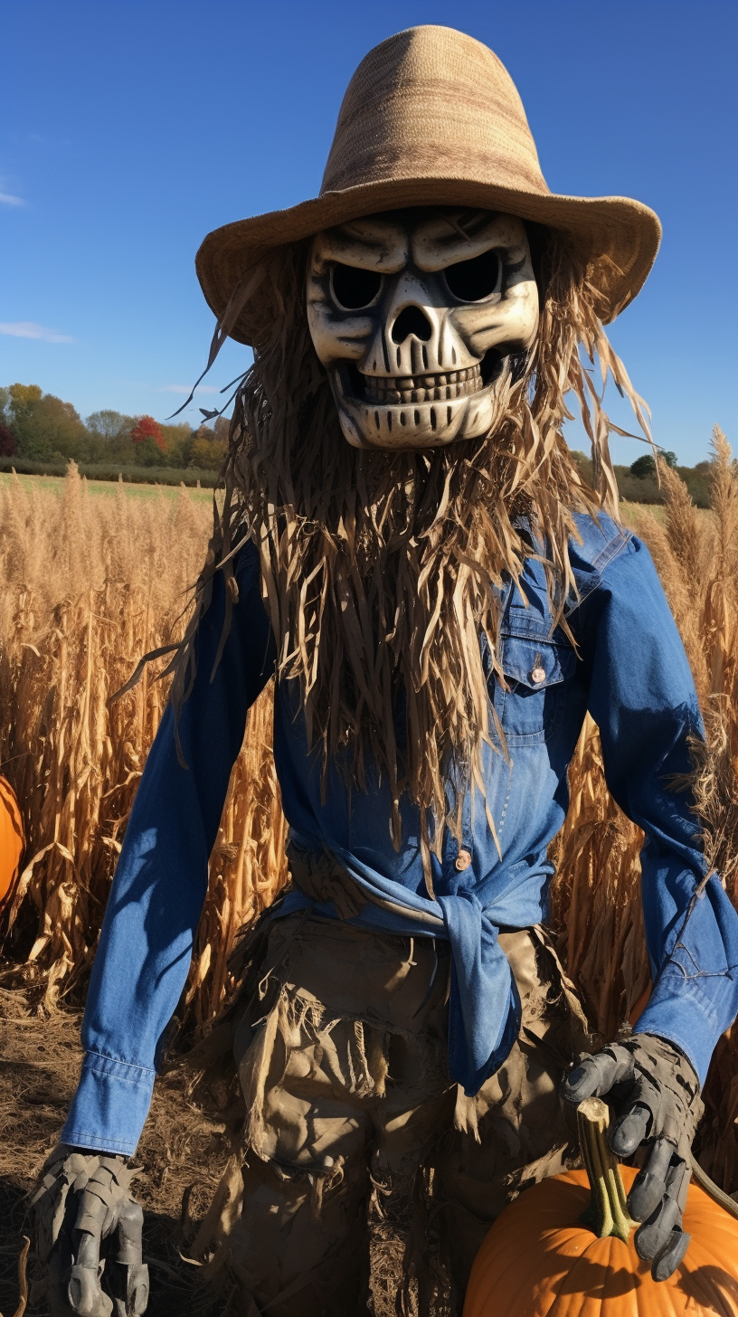 Scarecrow representing Detroit Lions team