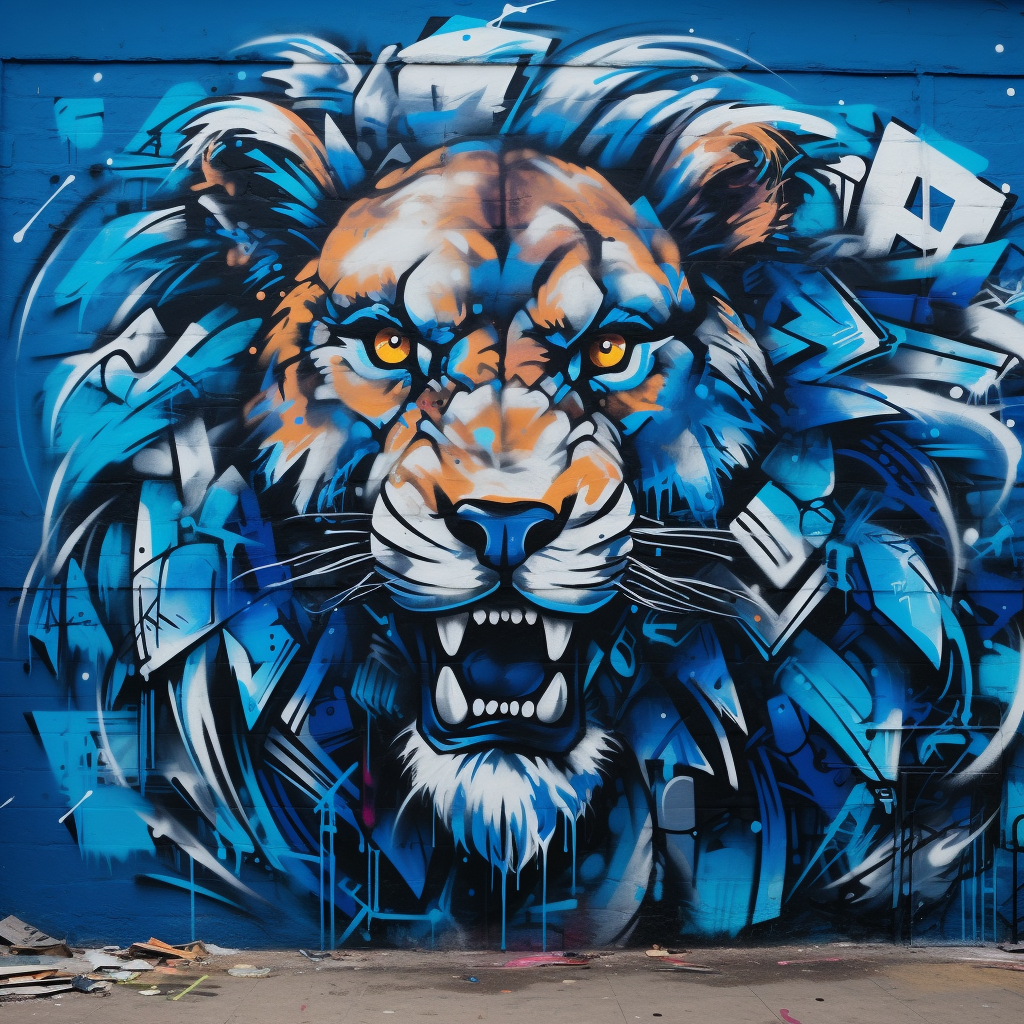 Detroit Lions typography in graffiti throw up style