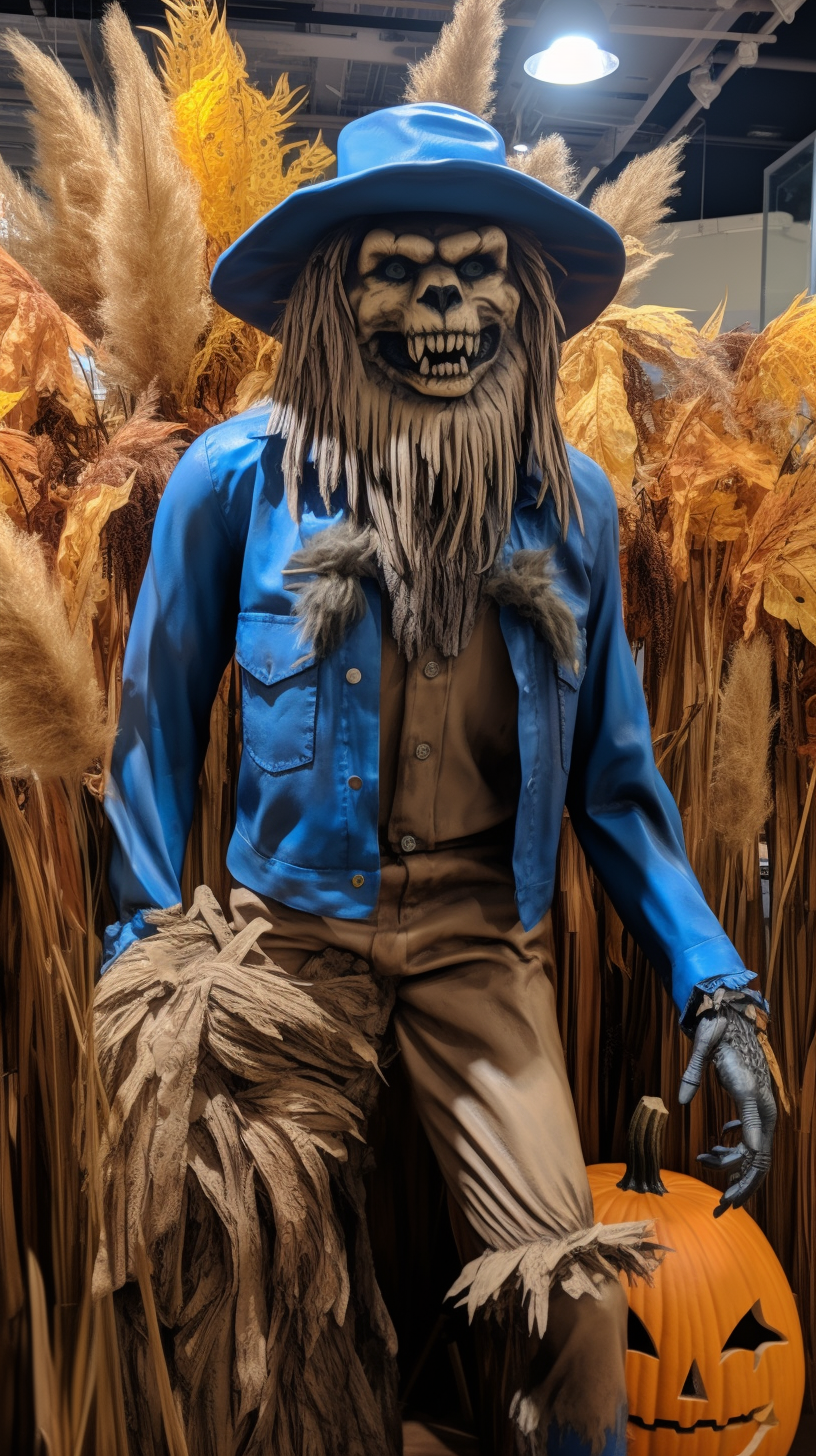 Spooky Detroit Lions Scarecrow Halloween Theme