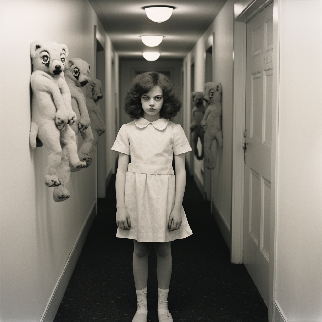 Intriguing portrait showcasing negative space by Diane Arbus