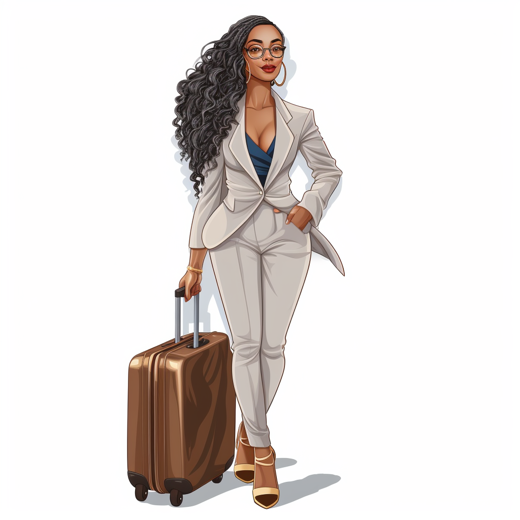 African American woman travel agent diecut sticker image