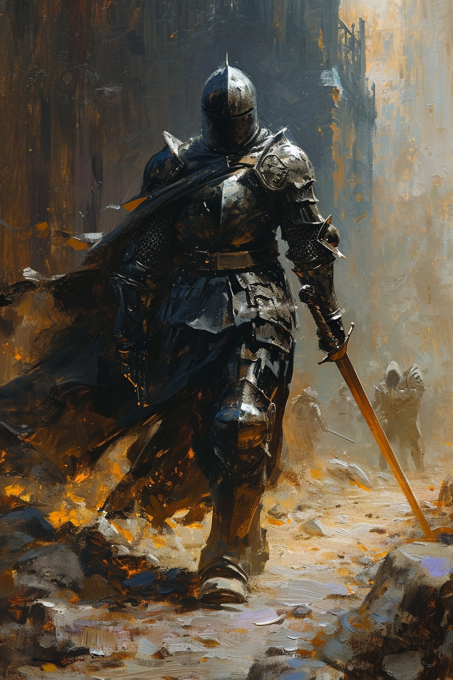 Dark warrior holding a sword