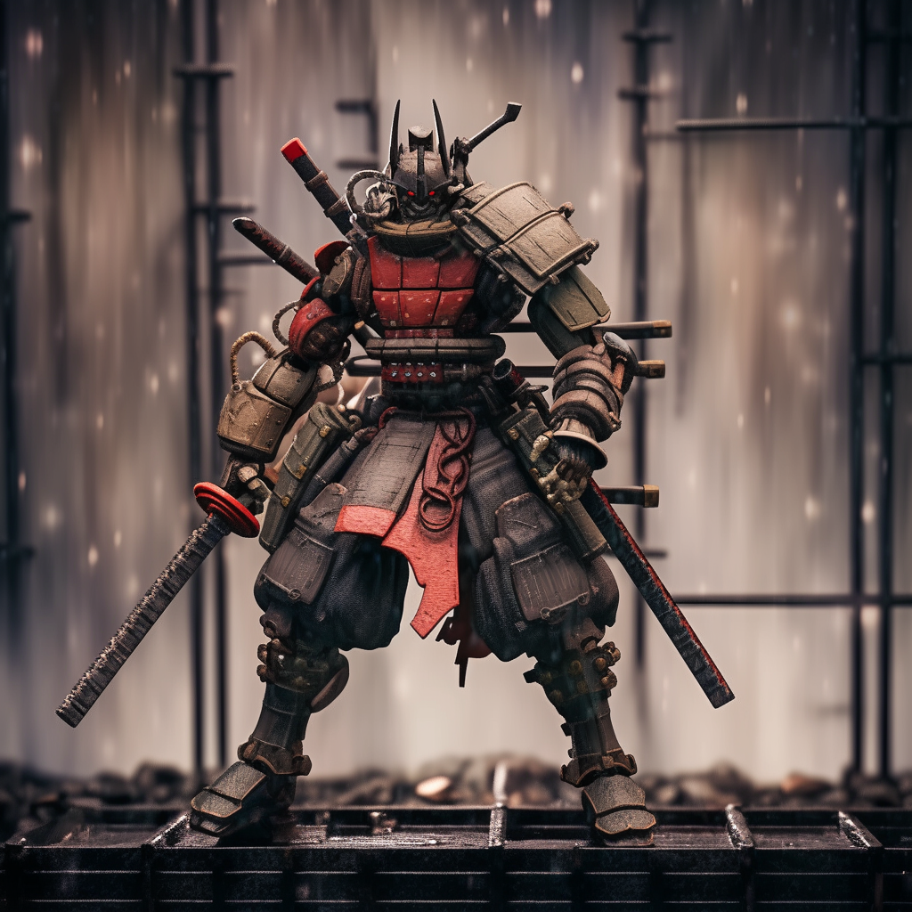 Professional Photograph of Articulated Samurai Toy